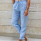 🌟LAST DAY SPECIAL PRICE: ￡12.99!!🌟Women's  Elastic Waist Cotton Linen Casual Pants