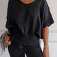 🔥BUY 3 PAY FOR 2 (Each only￡7.99!!)🔥Simple Solid Color V-Neck Half-Sleeve T-Shirt💛