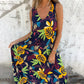 🔥Last Day Promotion-49%OFF🔥Women's Leaves Pattern V-Neck Sleeveless Floor-Length Dress