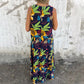 🔥Last Day Promotion-49%OFF🔥Women's Leaves Pattern V-Neck Sleeveless Floor-Length Dress