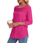 💜 LAST DAY PROMOTION - 50%OFF💜Women’s Pleated Detail 3/4 Sleeve Casual T-Shirt
