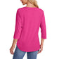 💜 LAST DAY PROMOTION - 50%OFF💜Women’s Pleated Detail 3/4 Sleeve Casual T-Shirt