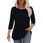 💜 LAST DAY PROMOTION - 50%OFF💜Women’s Pleated Detail 3/4 Sleeve Casual T-Shirt