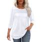 💜 LAST DAY PROMOTION - 50%OFF💜Women’s Pleated Detail 3/4 Sleeve Casual T-Shirt