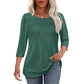 💜 LAST DAY PROMOTION - 50%OFF💜Women’s Pleated Detail 3/4 Sleeve Casual T-Shirt