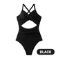 🏖️Last Day Special Price: ONLY ￡9.99!!🩱Women's Solid Ribbed Cutout-Front Shaping Swimsuit👙