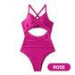 🏖️Last Day Special Price: ONLY ￡9.99!!🩱Women's Solid Ribbed Cutout-Front Shaping Swimsuit👙