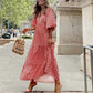💖LAST DAY SALE 50% OFF💖Women's Elegant Puff Sleeve Floral Boho Maxi Dress👗