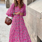 💖LAST DAY SALE 50% OFF💖Women's Elegant Puff Sleeve Floral Boho Maxi Dress👗