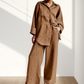 Women's Casual Loose Fit Shirt & Pants Two-Piece Set