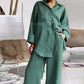 Women's Casual Loose Fit Shirt & Pants Two-Piece Set