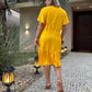 💕LAST DAY SALE 49% OFF💕Women's Fashion Solid Color V-Neck Button Loose Dresses