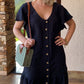💕LAST DAY SALE 49% OFF💕Women's Fashion Solid Color V-Neck Button Loose Dresses