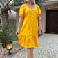 💕LAST DAY SALE 49% OFF💕Women's Fashion Solid Color V-Neck Button Loose Dresses