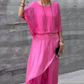 🌹Spring Promotion🌹Loose Top & Slit Wide-Leg Pants Chiffon 2-Piece Set