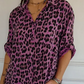 💋HOT SALE 49% OFF💋Stylish Lapel Adjustable Sleeve Leopard Print Shirt