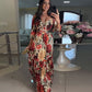 🌹HOT SALE 49% OFF🌹Women's V-Neck Floral Printed Pleated Dress