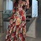 🌹HOT SALE 49% OFF🌹Women's V-Neck Floral Printed Pleated Dress