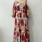 🌹HOT SALE 49% OFF🌹Women's V-Neck Floral Printed Pleated Dress