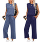 🔥LAST DAY SALE ONLY ￡17.99!!👚2026 New Women's  Sleeveless Top & Wide-Leg Pants 2-Piece Set