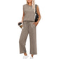 🔥LAST DAY SALE ONLY ￡17.99!!👚2026 New Women's  Sleeveless Top & Wide-Leg Pants 2-Piece Set