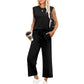 🔥LAST DAY SALE ONLY ￡17.99!!👚2026 New Women's  Sleeveless Top & Wide-Leg Pants 2-Piece Set