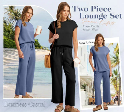 🔥LAST DAY SALE ONLY ￡17.99!!👚2026 New Women's  Sleeveless Top & Wide-Leg Pants 2-Piece Set
