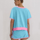 ✨✨50% OFF！ Effortlessly rejuvenated girly 💖 color-blocked short-sleeved top + shorts set (women's). 👗