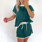 ✨✨50% OFF！ Effortlessly rejuvenated girly 💖 color-blocked short-sleeved top + shorts set (women's). 👗
