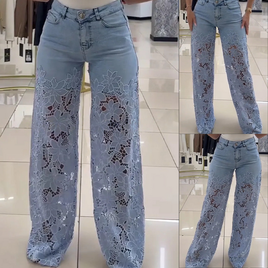 💃LAST DAY SALE 49% OFF🌸🔥 Lace spliced jeans