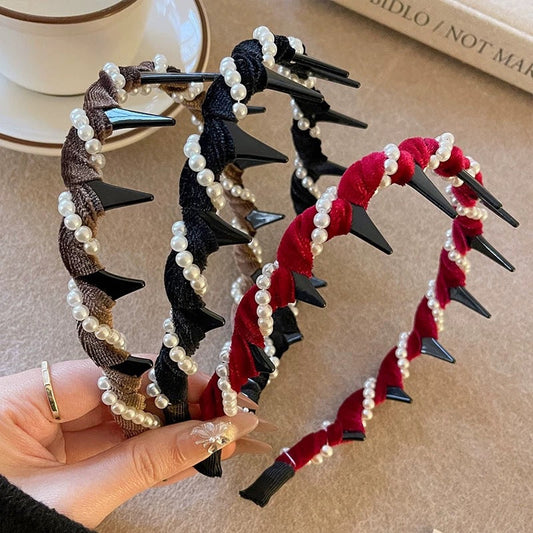 ✨LIMITED SALE BUY 1 GET 2 FREE (3 PCS)!!✨Vintage High Cranium Pearl Hairband🦪