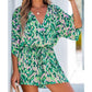 🔥Summer Cool Deal: 49% OFF!!🔥Women's Summer Casual V-Neck Printed Jumpsuit with Waist Tie and Dolman Sleeves🎀