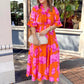 Women's Elegant Ruffled Print Maxi Dress