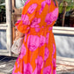 Women's Elegant Ruffled Print Maxi Dress
