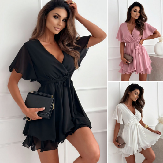 Elegant V-Neck Flowy Dress