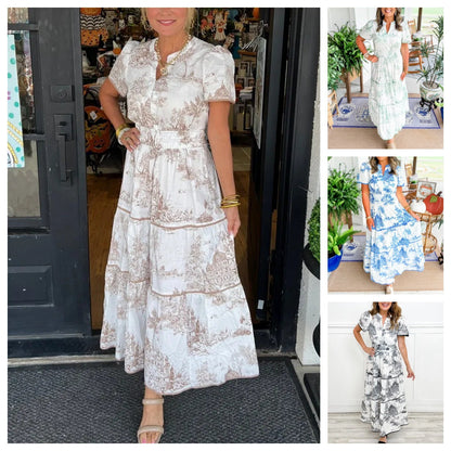 💖 Special Sale 50% OFF!🔥Last 3 Hours!!💝Women's Ethnic Style Floral Printed Dress