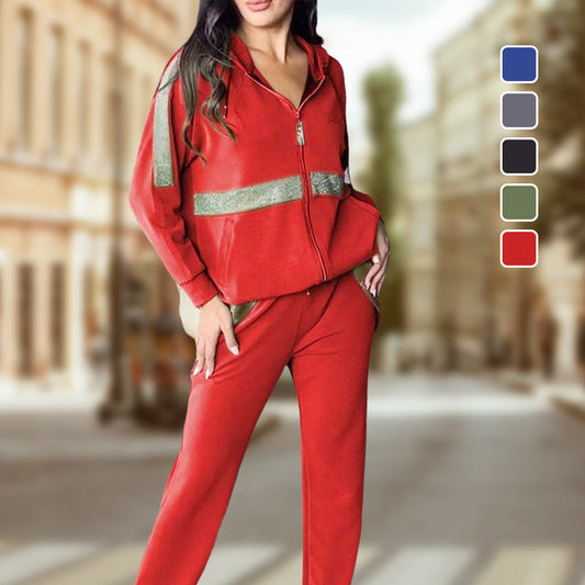 🎁LIMITED SALE 50% OFF!💕Women's Sequins - Embellished Solid Color Casual 2-piece Set