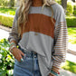 Women’s Trendy Color Block Striped Long Sleeve T-Shirt
