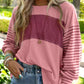 Women’s Trendy Color Block Striped Long Sleeve T-Shirt
