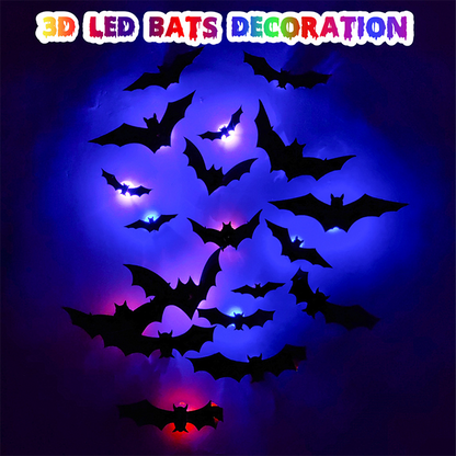 ⏳LAST DAY SALE ONLY ￡9.99!🔥🦇Halloween 3D Bat LED Wall Light Decor