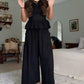 Women’s Pleated Top & Wide-Leg Pants Set