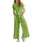 Women’s Pleated Top & Wide-Leg Pants Set
