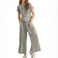 Women’s Pleated Top & Wide-Leg Pants Set