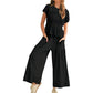 Women’s Pleated Top & Wide-Leg Pants Set