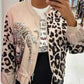 ⏰FLASH SALE 50% OFF💝Leopard Unique Print Zipper Drawstring Hem Bomber Jacket