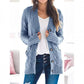 💐Autumn Big Sale-50% Off💕Women's Fall Casual Long Sleeve Button Down Open Front Cable Knit Cardigan