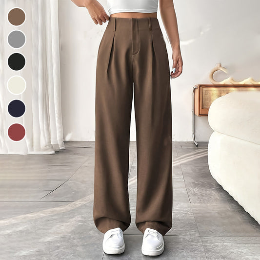 🏆 Last Day Special Price £18.79!!!💝New Style✨Women's High Waisted Straight Leg Work Trousers , Smart & Casual Look for Office and Beyond