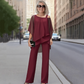 ⏳Limited-time 50% off⏰Women’s Irregular Chiffon Tops ＆ Wide-Leg Pants 2-Piece Set👚👖
