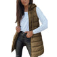 ⏳LIMITED SALE 70% OFF✨Women’s Zip-Up Long Puffer Vest👗 | Solid Color | Sleeveless | Hooded | Winter Wear 💕