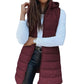 ⏳LIMITED SALE 70% OFF✨Women’s Zip-Up Long Puffer Vest👗 | Solid Color | Sleeveless | Hooded | Winter Wear 💕